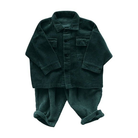 Otqutp Baby Warm Overcoats Windproof Boy Girl Heavy Cargo Top Cardigan Long Sleeve Simple Corduroy Coat for 3 to 24 Months