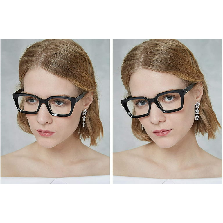 FEISEDY Classic Square Eyewear Non-prescription Thick Glasses