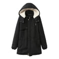 thumbnail image 2 of Meichang Women's Winter Coats Thickened Plush Lined Outerwear Outdoor Hooded Puffer Jacket Windproof Warm Lounge Zipper Jackets, 2 of 7