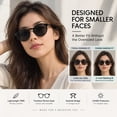 thumbnail image 2 of IVYTIG Phoenix Vintage TR90 Narrow Fit Mini Fashion Polarized Sunglasses for Men Women, Round Shape, Shiny Black, 2 of 7