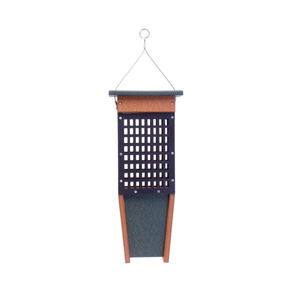 AmishToyBox.com Suet-Cake Bird Feeder - Designed for Pileated Woodpeckers, Nuthatches and Flickers Turf Green and Cedar