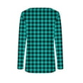 thumbnail image 4 of Womens Henley Shirt, Long Sleeve Shirts for Women Fashion Slimming Fit Plaid Printed Button Up Crewneck T-Shirts Fall Clothes, 4 of 6