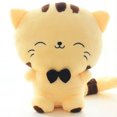 Cute Cartoon Cat Plush Stuffed Toy Big Tail Fat Face Cat Doll Lovely Pillow Plush Toy Valentines Christmas Birthday Gift Style:cream color Height:Sitting 30cm