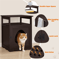 thumbnail image 4 of Yaheetech Indoor Wooden Cat Litter Box Enclosure with Open Shelf, Espresso, 4 of 10