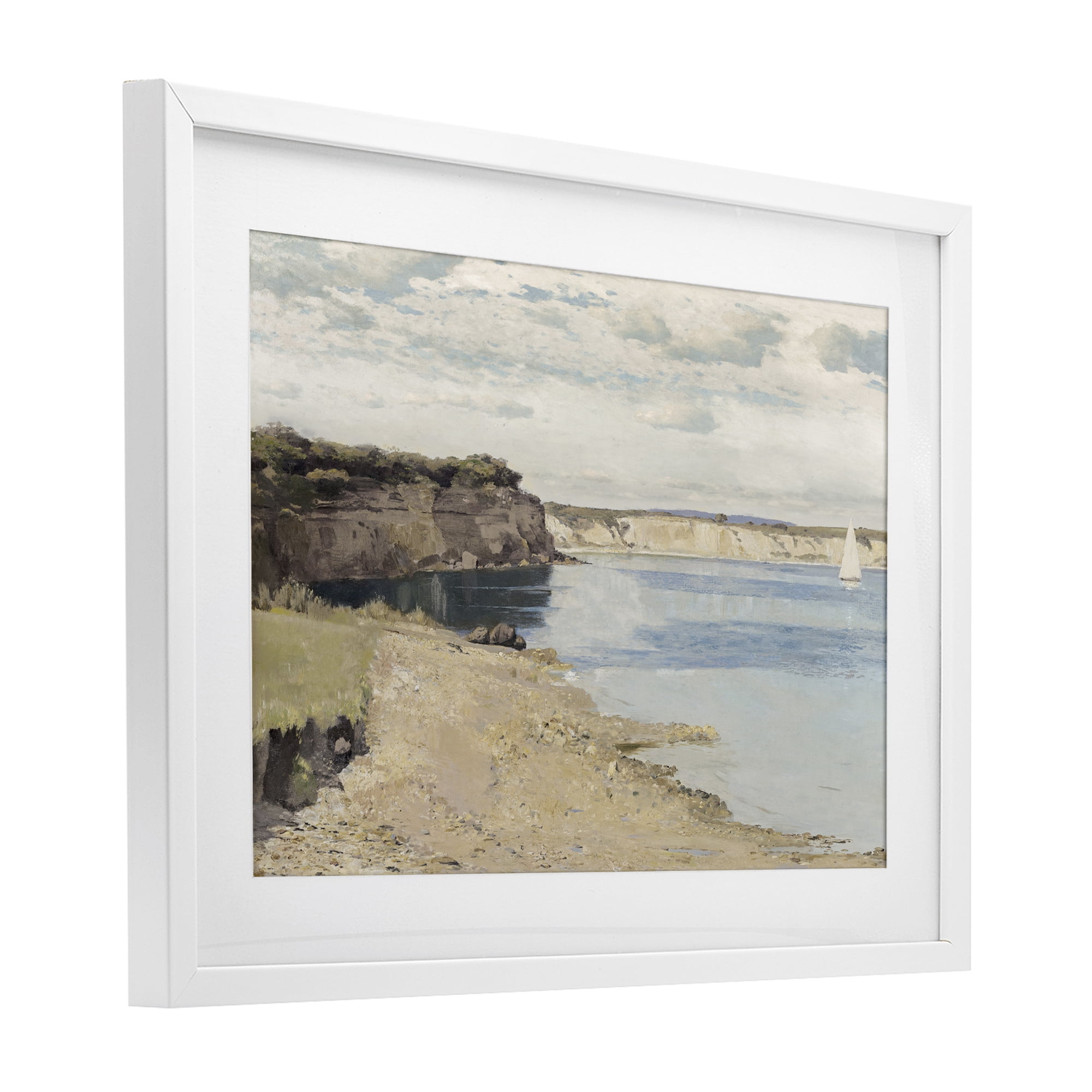 Stupell Industries Set Sail Peaceful Cove White Framed Print Under Glass, design by Christy McKee