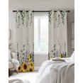thumbnail image 3 of Sunflower Eucalyptus Blackout Curtains, Light Blocking Print Window Curtains, Yellow Sage Green Country Lavender Thermal Insulated Window Drapes for Living Room 2 Panels, 104"W x 52"L, 3 of 9