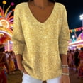 thumbnail image 2 of Kcolen Valentines Sweater Women Sequin Tops Fashion Casual Blouses Sparkly V Neck Shirts Holiday Party Long Sleeve Valentine Sweater Dressy Outfits, 2 of 6