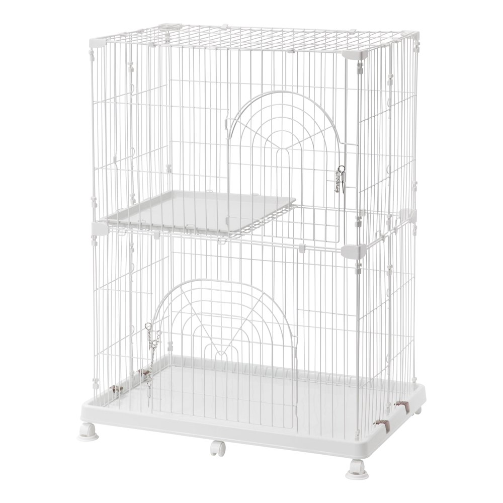 IRIS 2Tier Wire Pet Cage, White