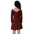 thumbnail image 3 of Moomaya Robe Droite à Manches Longues pour Femmes avec Col en V Robes d'Été Décontractées en Coton - ZQ, 3 of 6