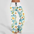 thumbnail image 1 of MKLEKYY Vestido deportivo para mujer, pantalones de yoga holgados con cintura alta y bolsillos, cintura elástica, estampados, pantalones largos informales, 1 of 4