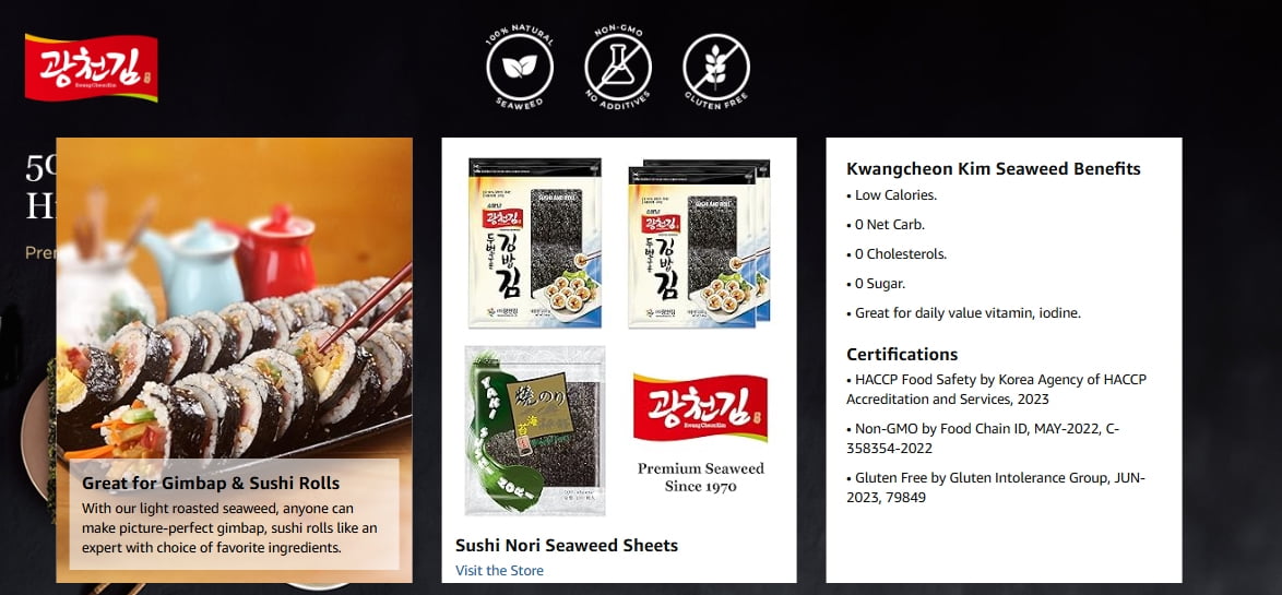 100 Full Size Sheets Resealable Bag Yaki Sushi Nori Roasted
