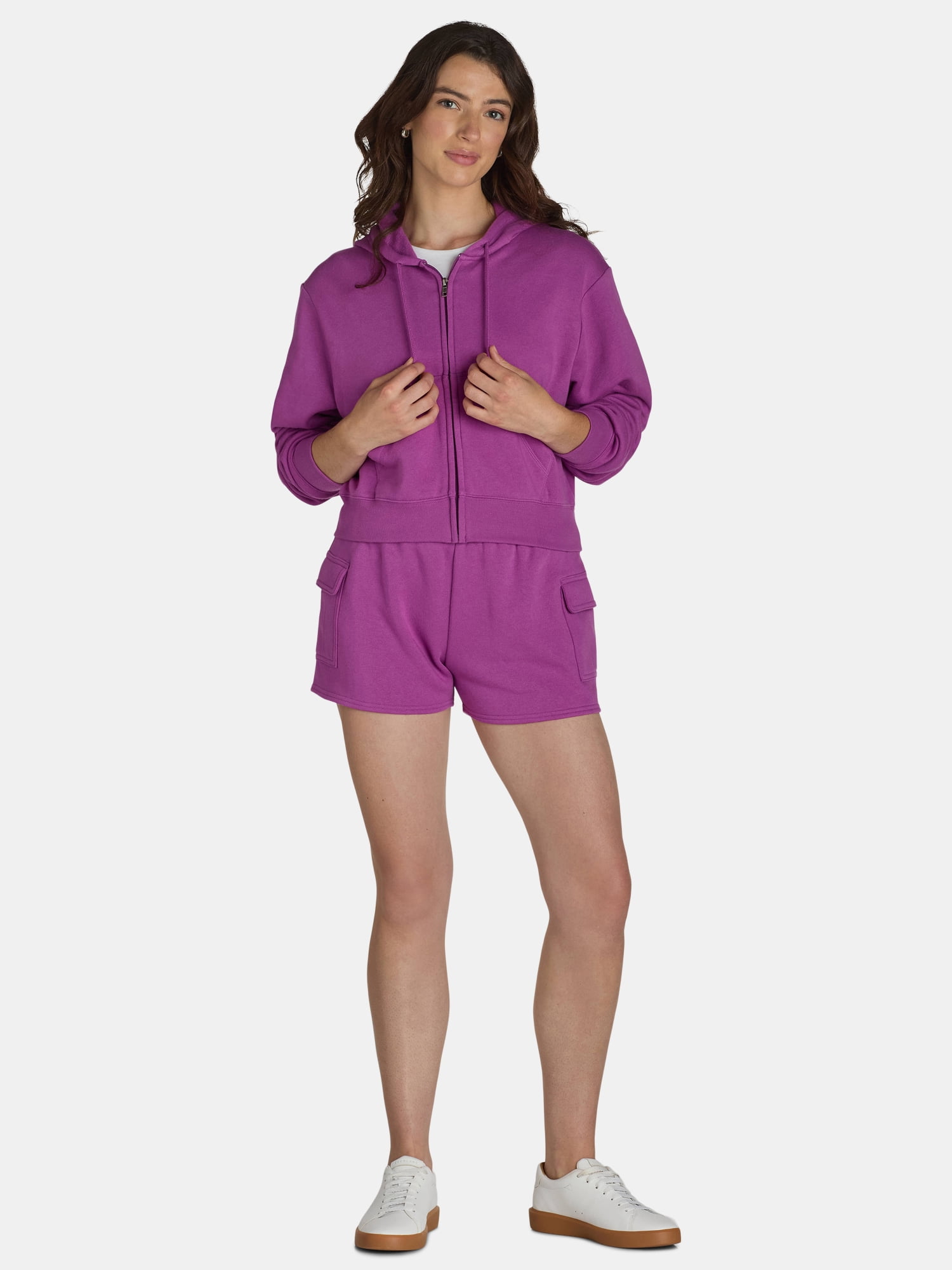 No Boundaries Cropped Zip Hoodie, Women’s