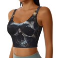thumbnail image 2 of Fotbe Royal Skull With Golden Crown Sujetador Deportivo Largo sin Aros para Mujer con Almohadillas y Soporte Medio, Transpirable y Absorbente, Camiseta Tipo Chaleco o Tank Top-Large, 2 of 8