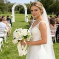 thumbnail image 6 of Wedding Bouquets for Bride,Bridal Flower for Bridesmaid with Silk Ribbon for Wedding Venue,Ceremony Scene,Photo Shooting,White, 6 of 7