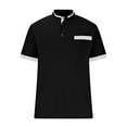 thumbnail image 4 of ZCFZJW Mens Moisture-Wicking Polo Shirts Casual Summer Short Sleeve Button Neckline Summer Workout Tees Shirt Trendy Basic Gym Golf Shirts with Pockets Black M, 4 of 6