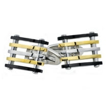 Mens Gold And Black Plated Stainless Steel Cuff Links