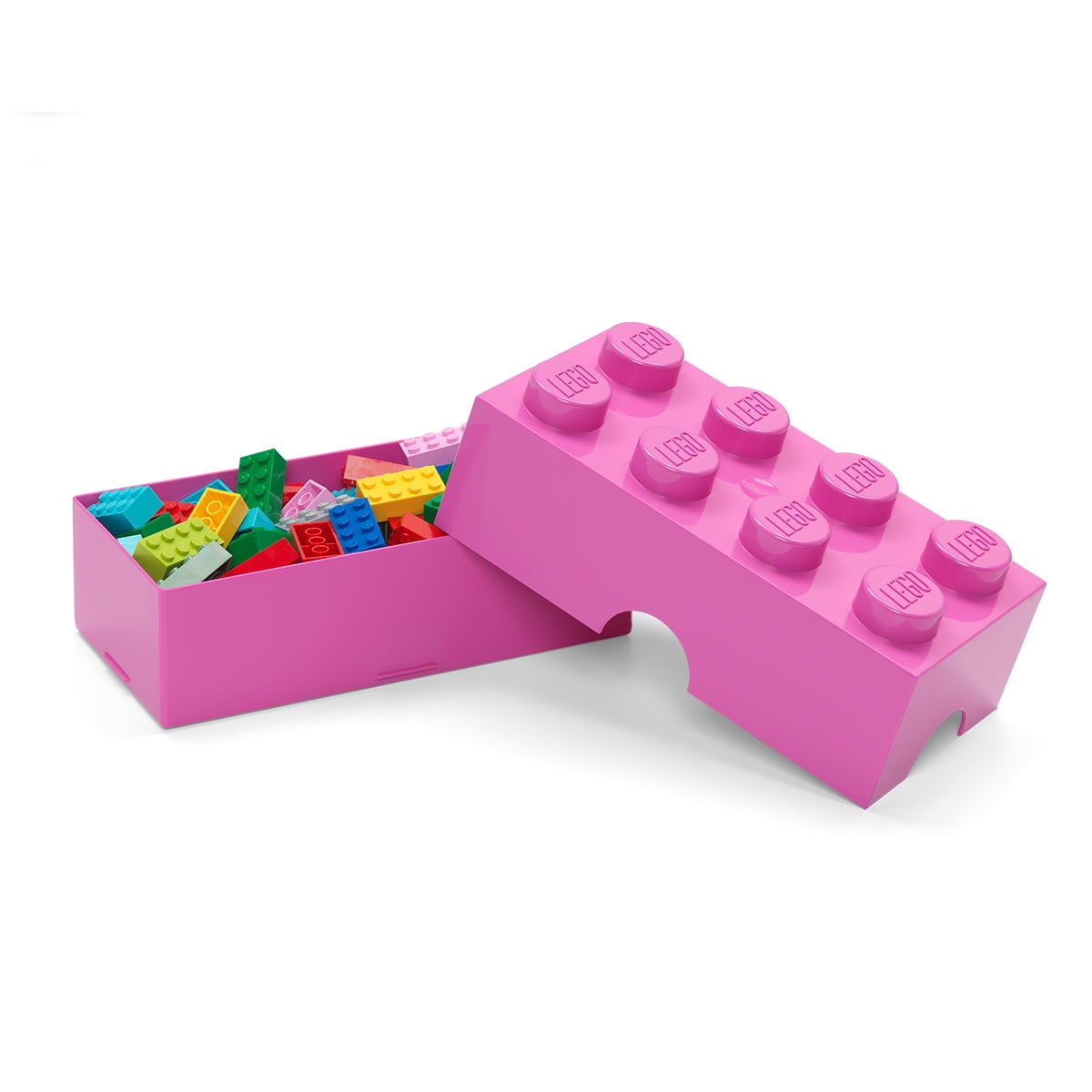 LEGO Lunch Box, Medium Pink, Food-Safe Storage Container, Reusable