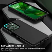 Starshop Motorola G 2025 Case Phone Cover Shockproof Holster With Glass Screen - Black