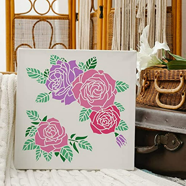 4 Flower Stencils For Painting On Wood
