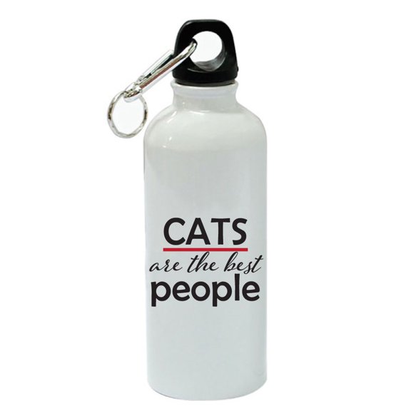 Cats Are The Best People White Aluminum Sports 20 oz Water Bottle