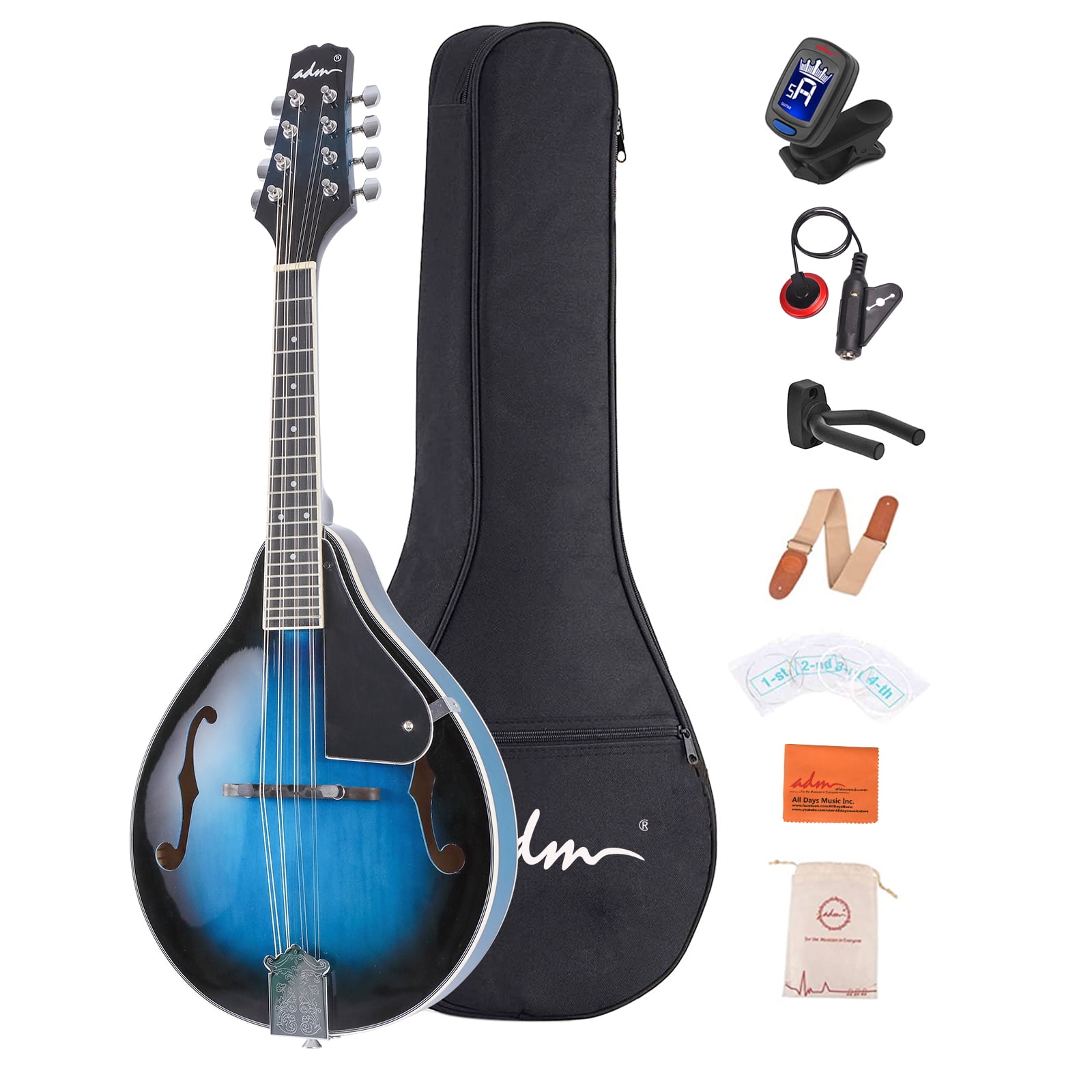 ADM A Style Mandolin Blue Acoustic Mandolin Musical Instrument Beginner