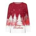 thumbnail image 4 of Womens Shirts Plus Size Long Sleeve Crewneck Christmas Tops Comfort Festival Party Wear Basic Tee Seasonal Print Casual Outfits, 4 of 5