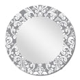 thumbnail image 3 of DESIGN ART Designart 'Gray And White Damask' Printed Modern Wall Mirror 20in.x30in., 3 of 5