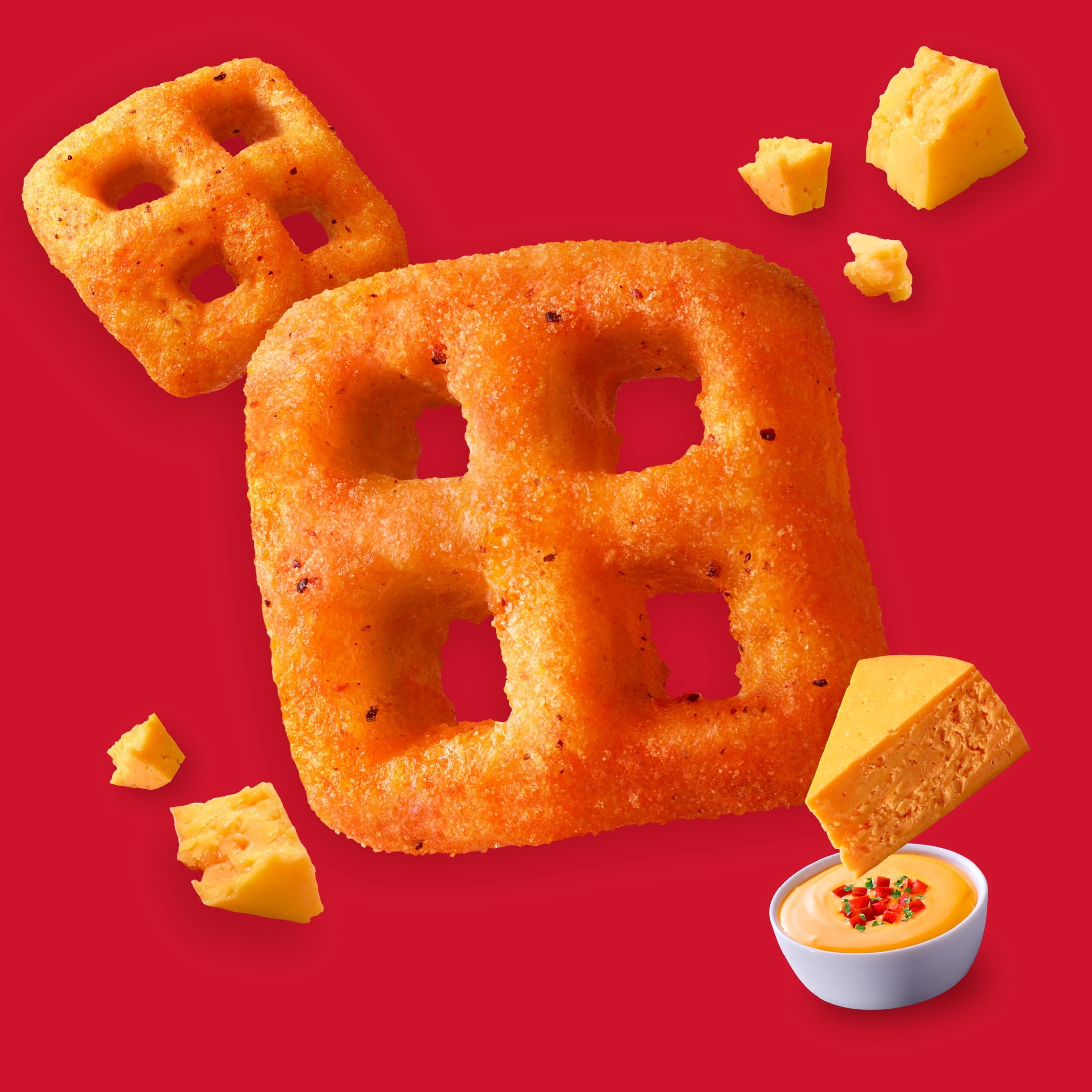 (6 pack) Cheez-It Crunch Kick'n Nacho Cheese Cheesy Baked Snacks, Lunch Snacks, 6.5 oz
