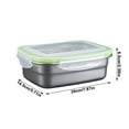 thumbnail image 3 of Stainless Steel Meal Prep Box, Bento Box Container with Lid, Rectangular Food Storage Organizer, for Meal Prep, Desk Lunch, and Refrigerator Fresh Keeping, Large Size, by FAJHHA, 3 of 7