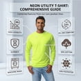 thumbnail image 5 of Crown Craze® High Visibility Work Shirts for Men, Hi Vis Long Sleeve Safety Tee (Safety Green 6 Pack, M), 5 of 7