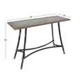 thumbnail image 4 of DecMode Iron Farmhouse Rectangular Console Table 43"W x 30"H, with Distressed Black/Brown Finish and a Solid Angled Legs, 4 of 13