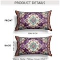 thumbnail image 3 of Boho Throw Pillow Covers 12x20 inch Set of 2 Monaco Rug Persian Carpet Double Sided Pattern Cotton Soft Pillow Case Cushion Cover Pillowcase for Couch Sofa Bed Decorative (Purple), 3 of 6