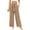 Khaki, variant on MIXUE Linen Pants Women Summer Solid Color Wide Leg Lace Up Loose Casual Trousers Daily-Wear,Gray,XS
