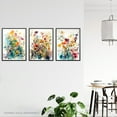 thumbnail image 3 of Set of 3 Wildflowers Colourful Watercolour Floral Artworks Spring Flower Field Unframed Wall Art Living Room Poster Prints Pack, 3 of 5