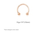thumbnail image 4 of Rose Gold I.P. Coated 16G Body Piercing Jewelry - Lip, Eyebrow, Labret, Nipple, 4 of 8