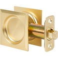 thumbnail image 3 of Contemporary Square Pocket Door Lock, Passage (Hall/Closet) Latch, 2-3/8" Backset, RCL, Satin Brass by Stone Harbor Hardware, 3 of 3