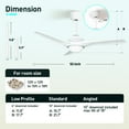 thumbnail image 3 of Summit Living 52" Smart Ceiling Fan with LED Light, APP/Remote/Voice Control, 6 Quiet Speeds, 3 Adjustable Color Tones, Reversible Blades & 2 Down-Rod Lengths, White, 3 of 10