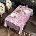 thumbnail image 4 of Pink and Pink Of Leopard Print Rectangle Tablecloth 60"x120",Waterproof Polyester Rectangle Table Cloth, Wipeable Spillproof Polyester Tablecloth for Dining, Camping, Indoor and Outdoor, 4 of 6