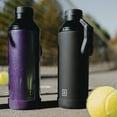 thumbnail image 3 of Swiss Tech 24 oz Triple-Walled Stainless Steel Water Bottle, Black, Leakproof Chug Lid with Clip Handle and Silicone Boot, 3 of 14