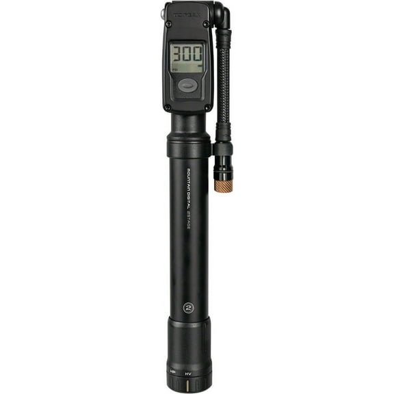 Topeak Mountain Digital Shock/Tire Mini Pump - 2Stage, 300psi, Black