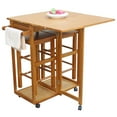 Folding Kitchen Island Trolley Cart, Rolling Kitchen Island Cart with 2