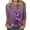 Purple, variant on YUGYXL 2025 Fashion 3/4 Length Sleeve Shirts for Women Casual Flower Graphic Vintage Lightweight Blouse Ladies Crew Neck Soft Tunic Pullovers Going Out Fit Tops