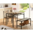 Lofka Kitchen Table with 2 Chairs and Bench with Storage Rack for