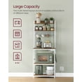 thumbnail image 1 of VASAGLE Bakers Rack with Power Outlet, Microwave Stand, Kitchen Tall Utility Storage Shelf, with Metal Wire Panel, 14 Hooks, 40 x 60 x 170 cm, Rustic Walnut and White, 1 of 6