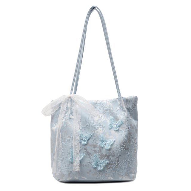 Bolso de mano sencillo y moderno para mujer, bandolera de un solo hombro, con diseño de mariposa tridimensional de seda, versátil, para ir al trabajo, 2025
