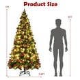 thumbnail image 4 of Costway Arbre à Charnières de Noël de 7 Pieds avec Pommes de Pin Baies Rouges et Ornements, 4 of 10