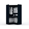 thumbnail image 4 of Manhattan Comfort Mulberry 3-Piece Wood Semi-Open Corner Closet Set in Blue, 4 of 11