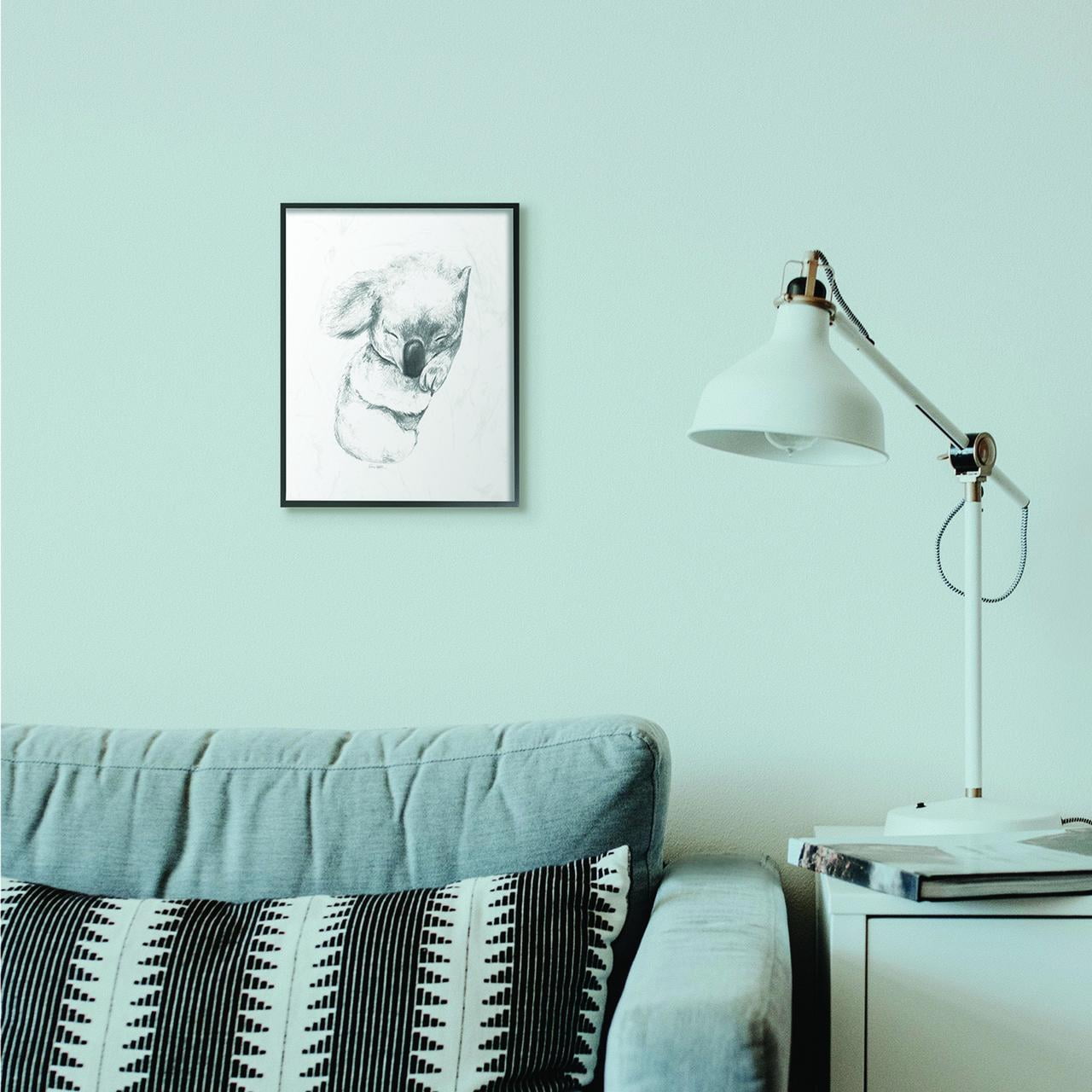 Stupell Industries Cute Koala Baby Animal Neutral Gray Drawing Design Framed Wall Art by Daphne Polselli