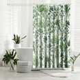 thumbnail image 1 of Cortina de ducha ZHAOCHENG Greenleaf juego de tela impermeable con 12 ganchos 72 x 72 pulgadas, 1 of 5