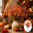 thumbnail image 4 of Dongrere 2 Pcs Fall Artificial Wildflower Bundles, Fake Flower Stems, Autumn Floral Bouquets for Home Porch Thanksgiving Vase Decor, C, 4 of 6